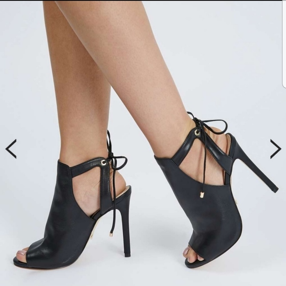 Top Shop Leather Tie Back Sandals